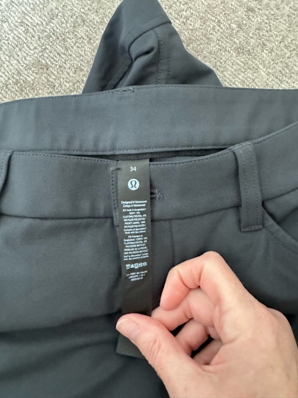 Two Pairs Men’s Lululemon ABC Classic-Fit 5 Pocket Pant 30L, 34 - Picture 2 of 8